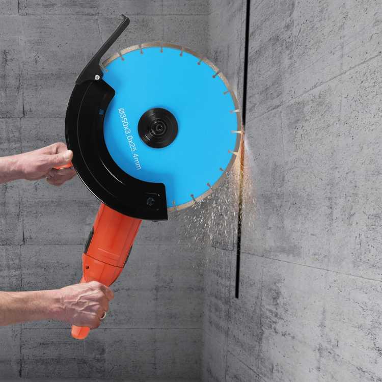Corded Electric Handheld Concrete Saw 3000W Pure Copper Motor Rotating Handle for Grooving Cutting Work 1420