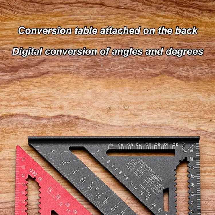 Woodworking Aluminum Alloy Triangle Gauges Measuring Gauging Tools High Precision Marker Angle Ruler Speed Square Metric 1420