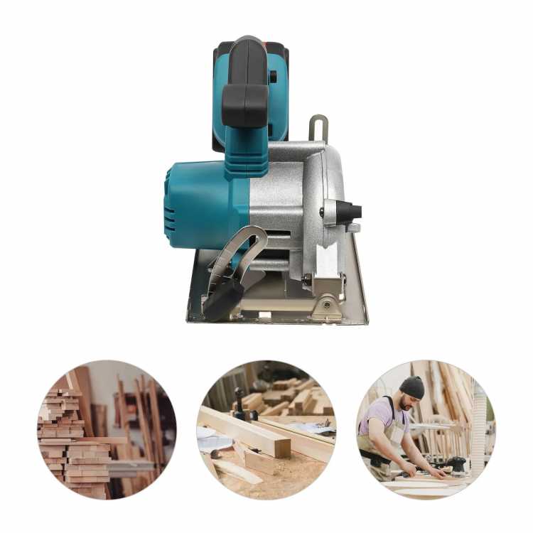 4.9Inch Rechargeable Chainsaw with Charger Circular Saw 4.0Ah Battery Carbon Steel 110V 0-45°Adjustable Cutting Angle 1420