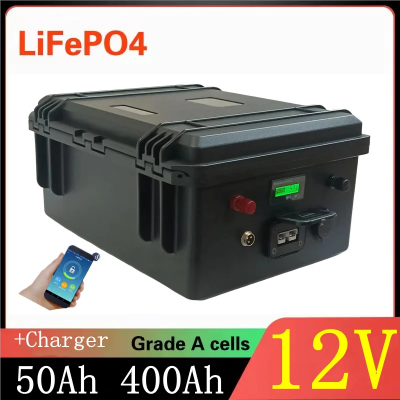 12V 200Ah 100AH 150AH 300Ah 400AH 500Ah 600Ah Lifepo4 lithium battery bluetooth BMS Power Supply for inverter fishing boat 44