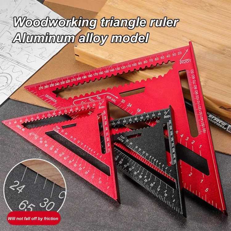 Woodworking Aluminum Alloy Triangle Gauges Measuring Gauging Tools High Precision Marker Angle Ruler Speed Square Metric 1420