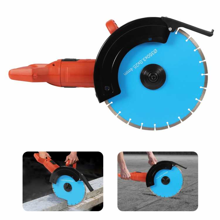 Corded Electric Handheld Concrete Saw 3000W Pure Copper Motor Rotating Handle for Grooving Cutting Work 1420