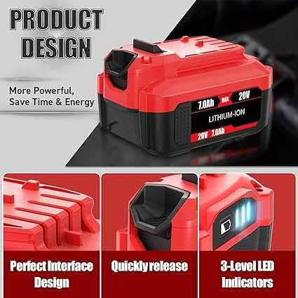 7000mAh 20V Replacement for Craftsman V20 MAX Battery Lithium Ion CMCB205 CMCB204, CMCB204-2,CMCB202,CMCB202-2,CMCB201,CMCE520B,CMCS300B Compatible with 20V Cordless Power Tools ,2Pack,LED Indicator