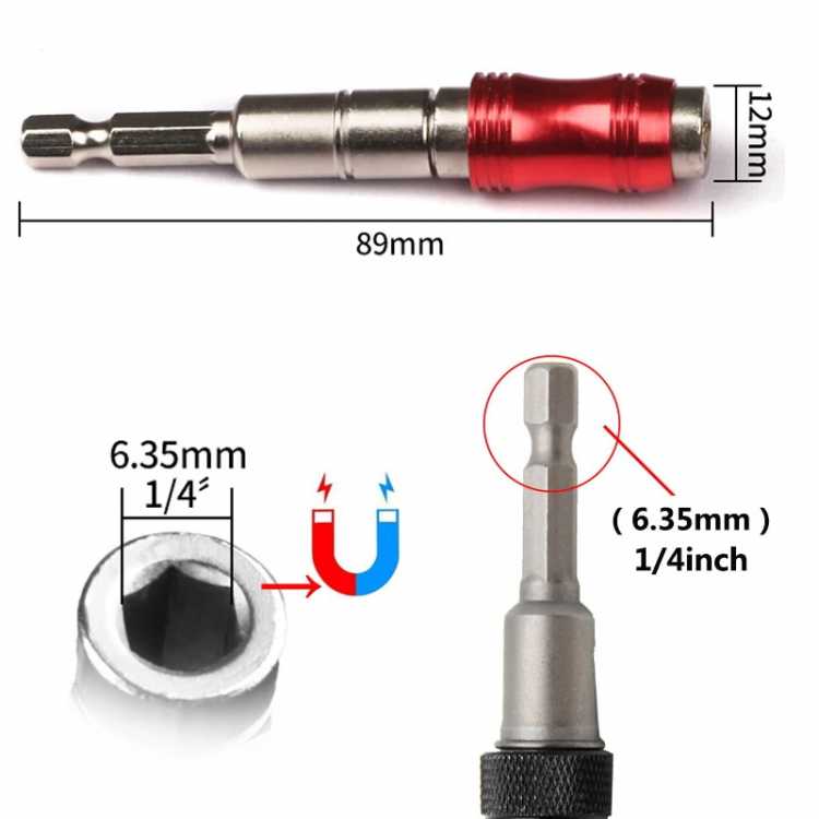 1/4 "Hex Magnetic Ring Screwdriver Bits Drill Hand Tools Drill Bit Extension Rod Quick Change Holder Drive Guide Screw Drill Tip 1420