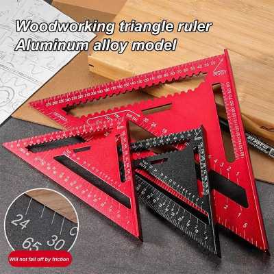 Woodworking Aluminum Alloy Triangle Gauges Measuring Gauging Tools High Precision Marker Angle Ruler Speed Square Metric 1420