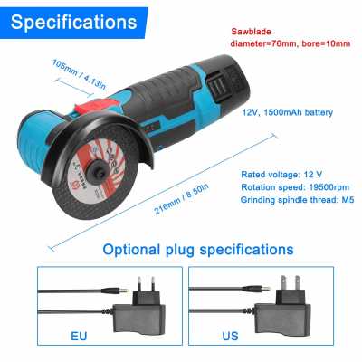 12V Cordless Electric Angle Grinder 19500rpm Lithium Battery Mini Polishing Grinding Machine Diamond Cutting Power Grinder 1420