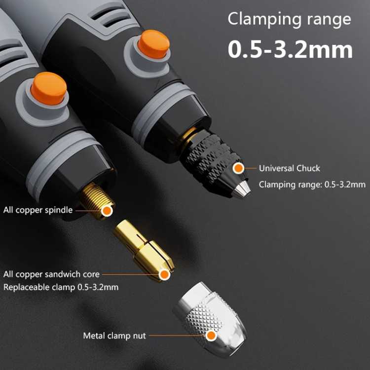 35W USB Cordless Rotary Tool Dremel DIY Mini Drill Engraving Pen Electric 3 Speed Mini Wireless Drill Set 8500r-21000r/min 1420