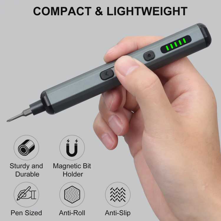 Precision Electric Screwdriver Set 68 in 1 Cordless 64 S2 Precision Drill Bits 5 Torque Settings LED Hand Repair Tool Kit 1420
