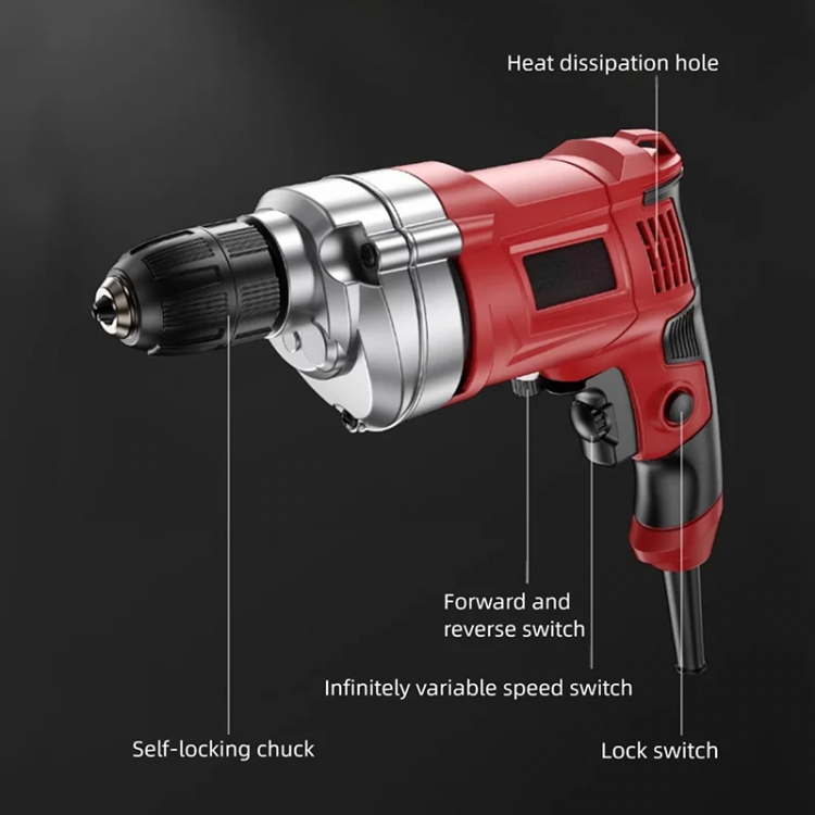 220V 50Hz Impact Drill 0-3000 R/min High Rotation Speed Corded Electric Drill Tool Max 13mm Chuck Controllable Speed 780W 1420